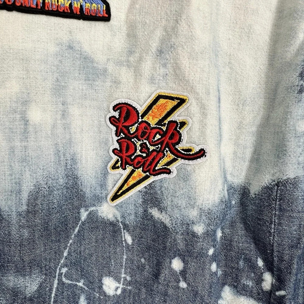 Banana Republic‎ Denim Button Shirt X Rolling Sones Embroidery Size XL